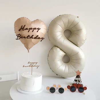 Модули мальчик девочка счастливый день рождения идеи крем-брюле кофе сердце воздушный шар с держателем ребенок душ декор